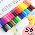 Caneta 2 em 1 brush pen e fine liner (12, 24 e 36 cores)
