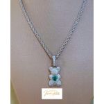 Pingente Cravejado Urso(a) Ródio Branco
