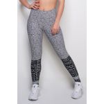 Calça Legging Fitness Emana Étnico Preto e Branco