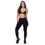 Calça Legging Trilobal Preto Bolsos Laterais 