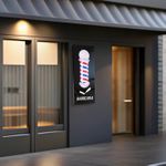 Placa barbearia fachada luminoso