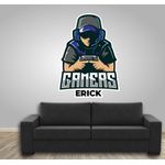 Adesivo parede Gamer personalizado com nome