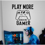 Adesivo parede Gamer play more