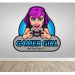 Adesivo parede Gamer girl 