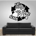 Adesivo parede Gamer eat sleep game