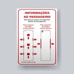 Adesivo Informações ao Passageiro de saídas de emergência