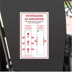 Adesivo Informações ao Passageiro de saídas de emergência