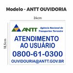 Adesivo Antt atendimento ao usuario ouvidoria 