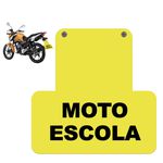 Placa de Moto Escola Obrigatória 