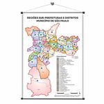 Banner Pedagógico Mapa Regiões Municipios de São Paulo 