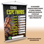 Banner Espetinho Tabela De Preço + Suporte Grátis Para Pendurar 