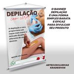 Banner Depilação com Cera + Suporte Grátis Para Pendurar