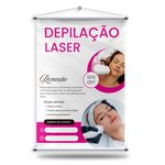 Banner Depilação Laser + Suporte Grátis Para Pendurar 