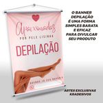 Banner Depilação + Suporte Grátis Para Pendurar 