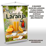 Banner Suco de Laranja Preço + Suporte Grátis Para Pendurar