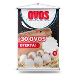 Banner Ovos + Suporte Grátis Para Pendurar 