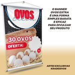 Banner Ovos + Suporte Grátis Para Pendurar 