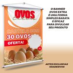 Banner Ovos Extras + Suporte Grátis Para Pendurar