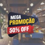 Adesivo Vitrine Mega Promoção 50% OFF