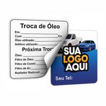 Etiqueta Adesiva Troca de Óleo + 10 Adesivos com sua logo de brinde