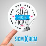 Etiqueta Adesiva com sua arte 9cmx9cm 