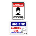 Placa Uso De Mascara E Álcool Em Gel kit c/2
