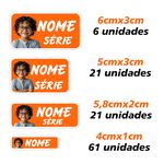 Etiqueta Escolar Personalizada com foto 109 unid