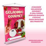 Banner Geladinho Gourmet + Grátis Suporte Para Pendurar 