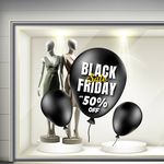 Adesivo Black friday Sale para vitrine 50 % OFF 
