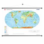 Banner Pedagógico Mapa Planisfério Físico