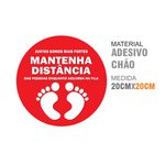 Adesivo Mantenha Distância Chão 20x20 Kit 50 Unid