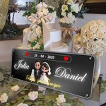 Placa de casamento noivos mod.4