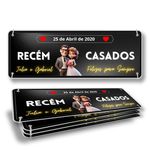 Placa de casamento noivos mod.5