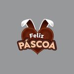 Adesivo Vitrine Feliz Páscoa Coração