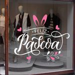 Adesivo Vitrine Feliz Páscoa 