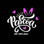 Adesivo Vitrine Feliz Páscoa até 50% de Desconto