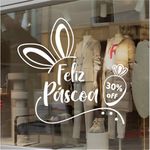 Adesivo Vitrine Feliz Páscoa 30% Off