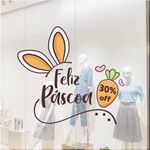 Adesivo Vitrine de Feliz Páscoa 30% Off