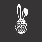 Adesivo Vitrine Ovo de Páscoa 50% de Desconto
