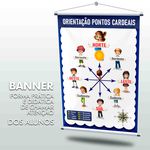 Banner Sala de Aula Orientação Polar + Grátis Suporte Para Pendurar 