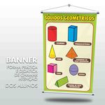 Banner Sala de Aula Sólidos Geométricos + Grátis Suporte Para Pendurar