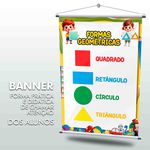 Banner Sala de Aula Formas Geométricas + Grátis Suporte Para Pendurar