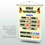 Banner Sala de Aula Regras Matemáticas + Grátis Suporte Para Pendurar