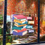 Adesivo Para Vitrine Livraria - Descontos do Mês 20% 30% 40% 50%