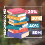 Adesivo Para Vitrine Livraria - Descontos do Mês 20% 30% 40% 50%