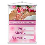 Banner Manicure Pedicure Tabela de Preço 1mtx70cm
