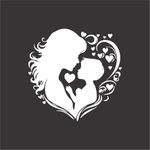Adesivo Vitrine Feliz dia das Mães: Mãe e Filho