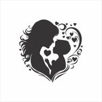 Adesivo Vitrine Feliz dia das Mães: Mãe e Filho
