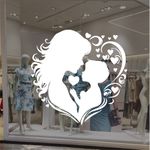 Adesivo Vitrine Feliz dia das Mães: Mãe e Filho