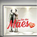 Adesivo Vitrine Feliz dia das Mães 30% OFF